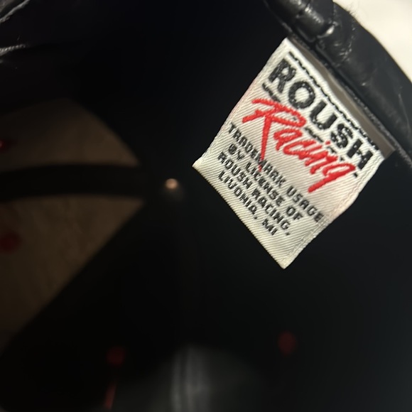 Vintage Dodge Leather Baseball Cap Roush Racing Made in USA Trucks Hat NWOT - Picture 3 of 4